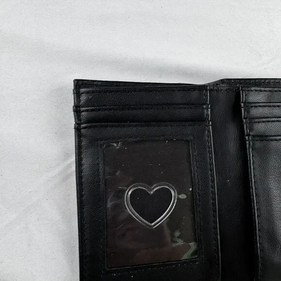 Betsey Johnson Womens Wallet Pink Rose Floral w White & Black Snap Closure Logo - Picture 6 of 7